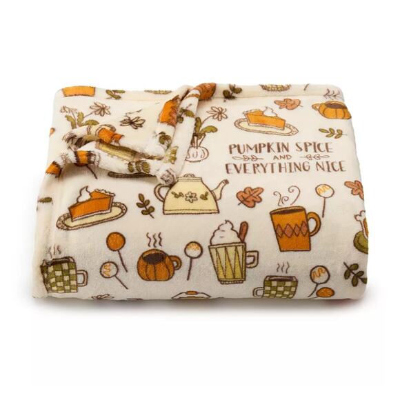 The Big One Pumpkin Spice Oversized Supersoft Plush Throw Blanket - Picture 1 of 6